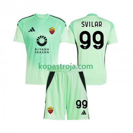 Billiga Fotbollströjor AS Roma Mile Svilar 99 Målvakt Barn Borta tröja Fjärde tröja 2025/26 Kortärmad